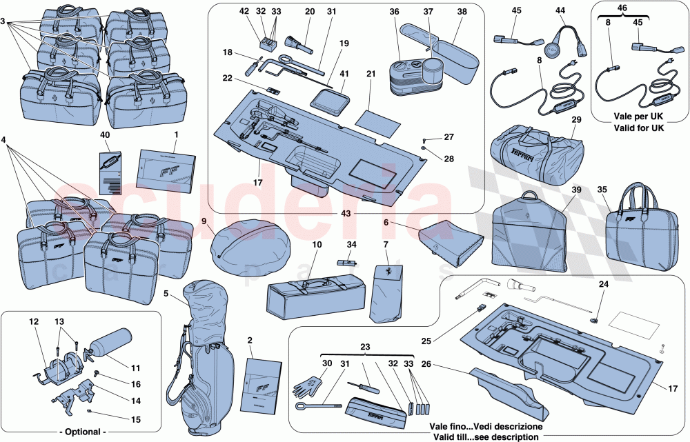 TOOLS AND ACCESSORIES PROVIDED WITH VEHICLE of Ferrari Ferrari FF