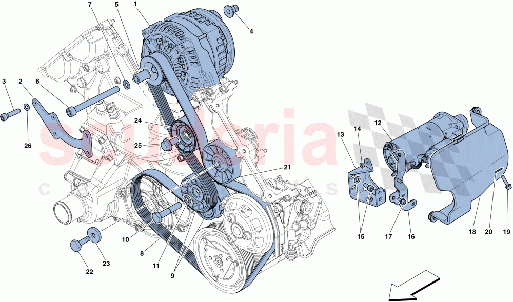 ALTERNATOR - STARTER MOTOR of Ferrari Ferrari 458 Speciale Aperta