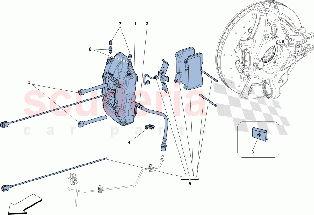 REAR BRAKE CALLIPERS of Ferrari Ferrari 458 Italia