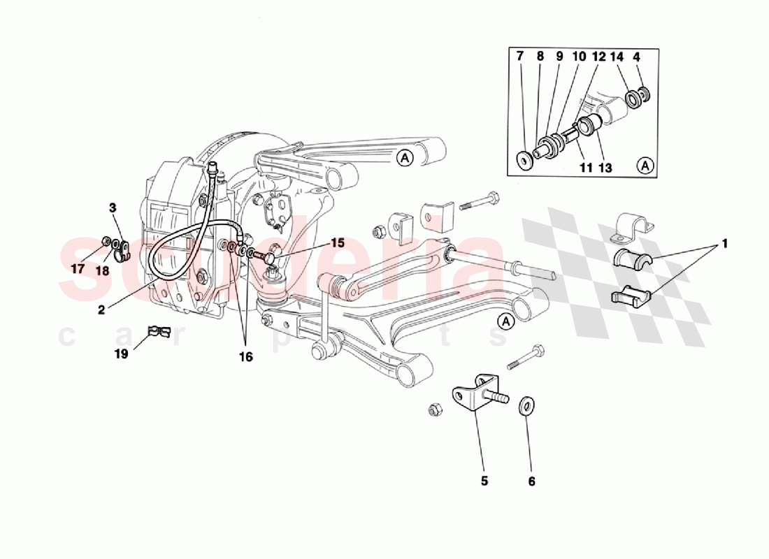 Front Suspension and Brake Pipes of Ferrari Ferrari 355 Challenge (1996)