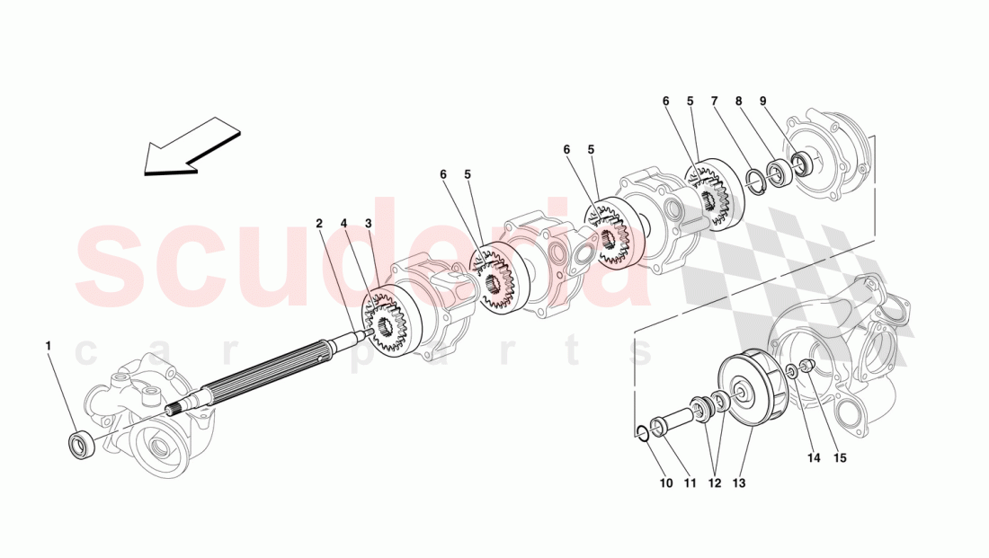 OIL/WATER PUMP - INNER PARTS of Ferrari Ferrari F50