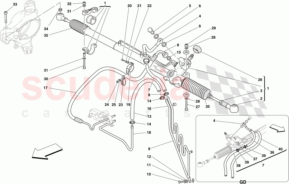 HYDRAULIC POWER STEERING BOX AND SERPENTINE COIL of Ferrari Ferrari 430 Coupe