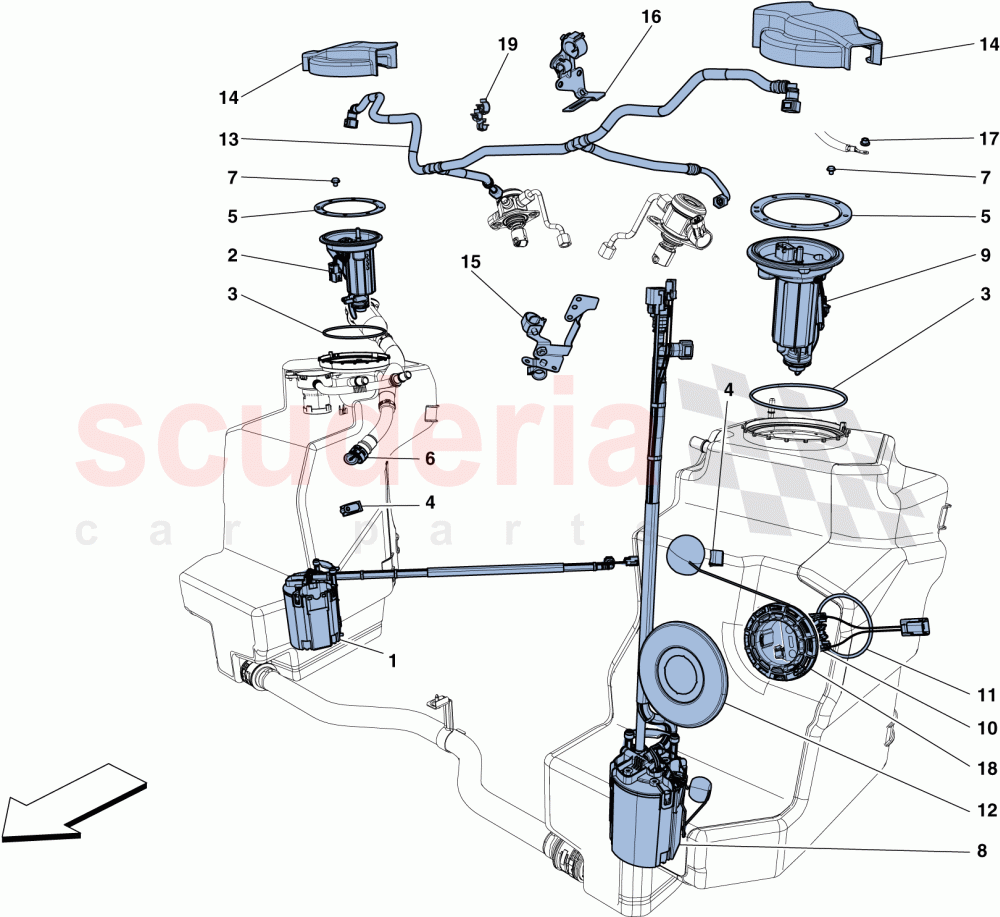 FUEL SYSTEM PUMPS AND PIPES of Ferrari Ferrari 458 Speciale