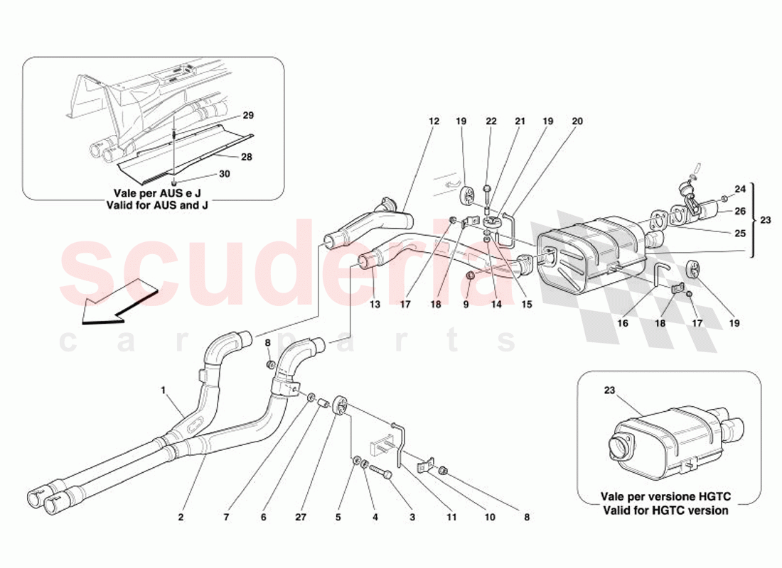 Rear Exhaust System of Ferrari Ferrari 575 Superamerica