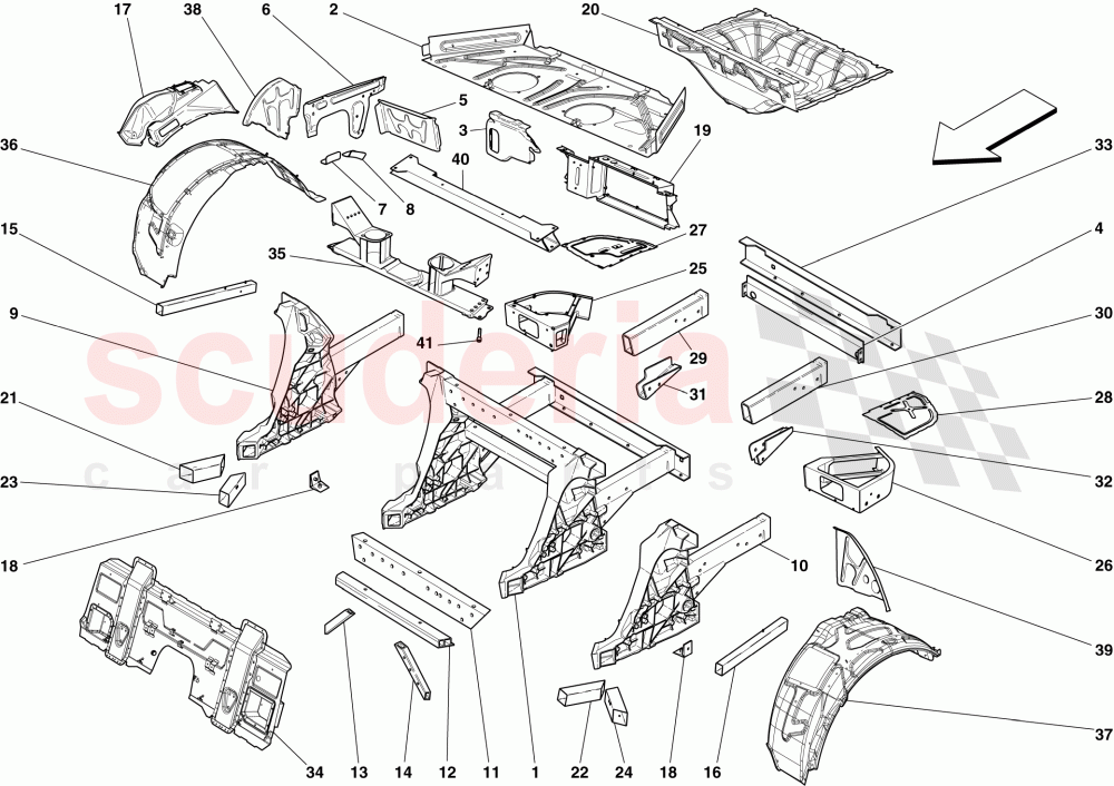 STRUCTURES AND ELEMENTS, REAR OF VEHICLE of Ferrari Ferrari 599 GTO