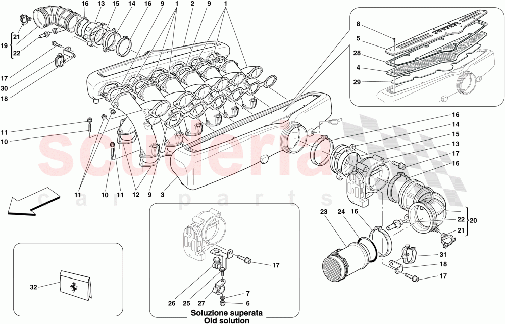 INTAKE MANIFOLD of Ferrari Ferrari 599 GTB Fiorano