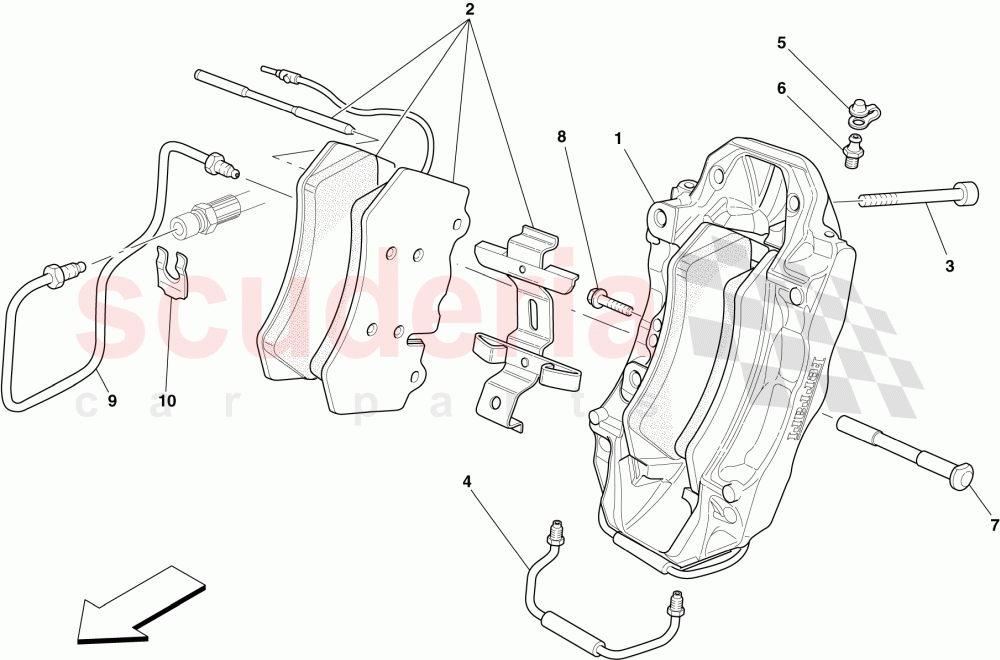 FRONT BRAKE CALLIPER of Ferrari Ferrari 599 SA Aperta