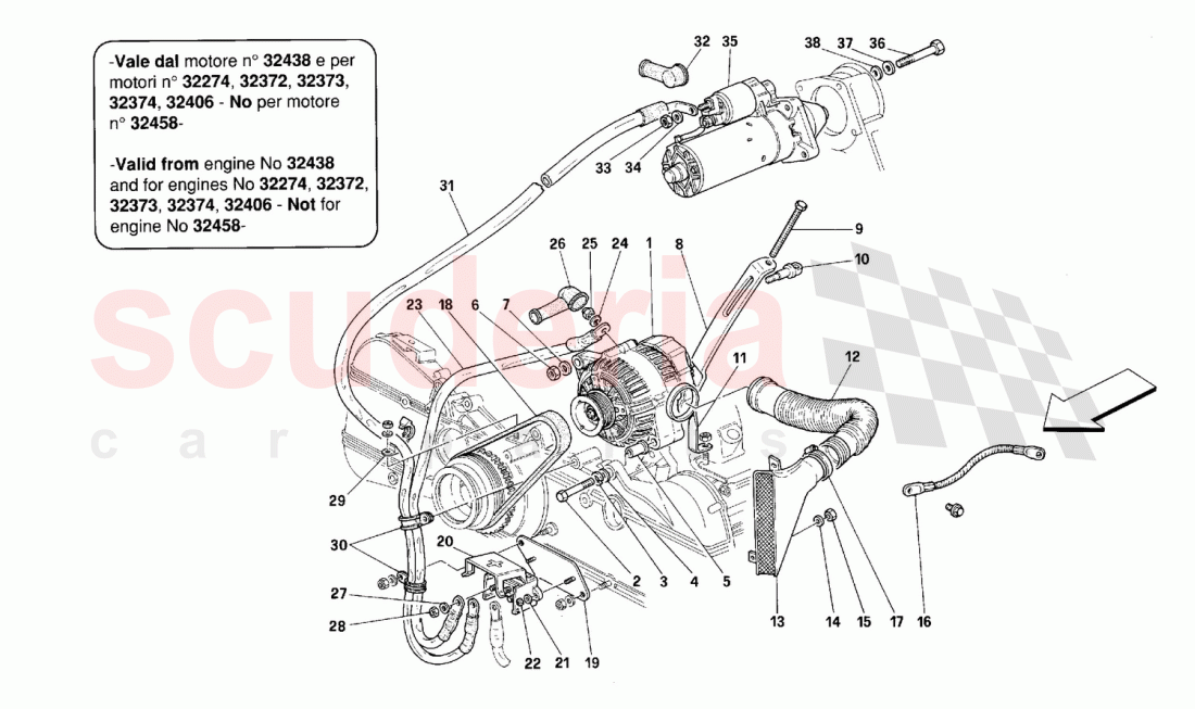 Current generator -Valid from engine No ...- of Ferrari Ferrari 512 TR