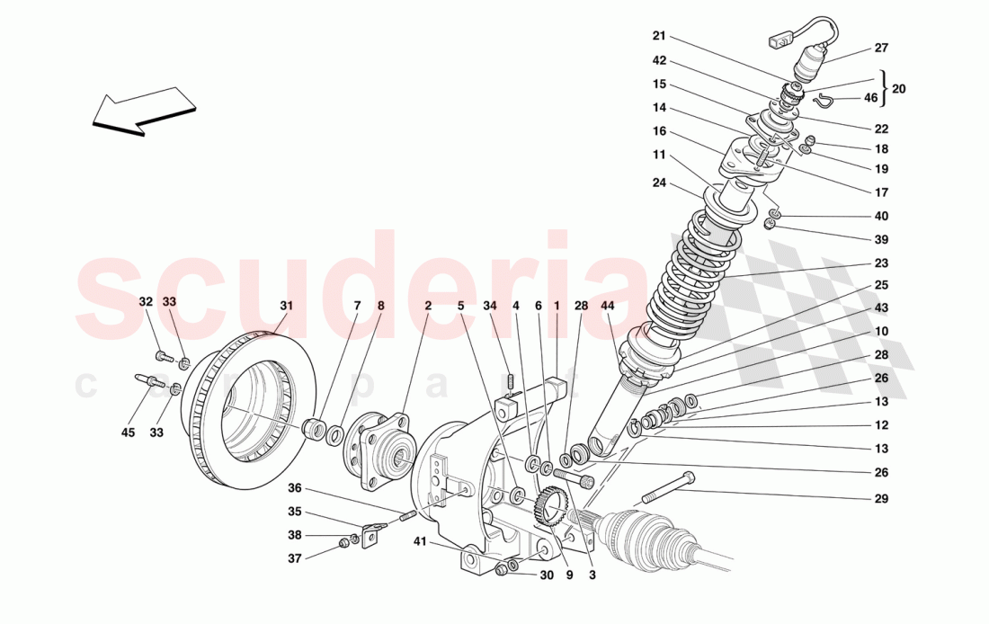 REAR SUSPENSION - SHOCK ABSORBER AND BRAKE DISC of Ferrari Ferrari 456 M GT/GTA