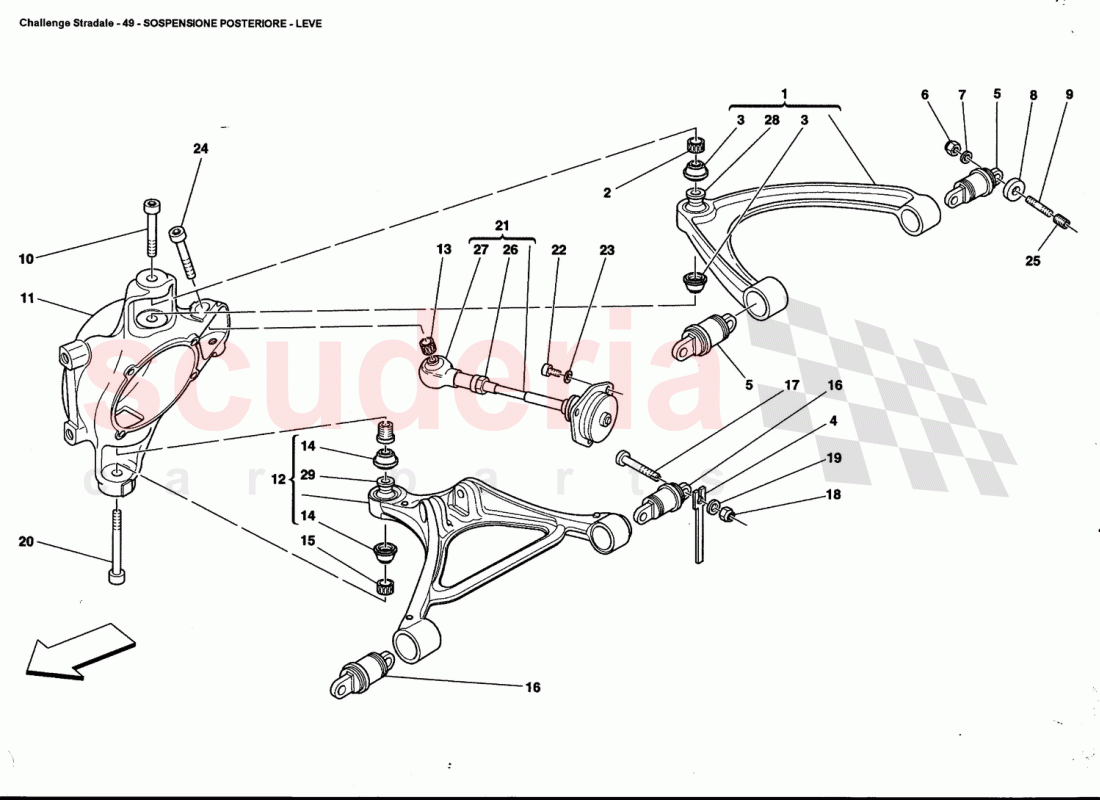 REAR SUSPENSION - WISHBONES of Ferrari Ferrari 360 Challenge Stradale