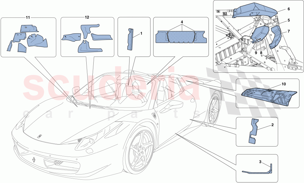 INSULATION of Ferrari Ferrari 458 Spider