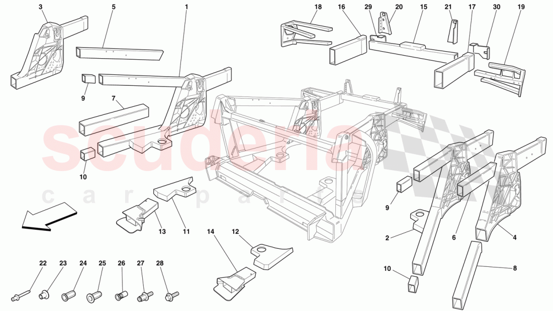 FRAME - REAR ELEMENTS SUB-GROUPS of Ferrari Ferrari 360 Challenge (2000)