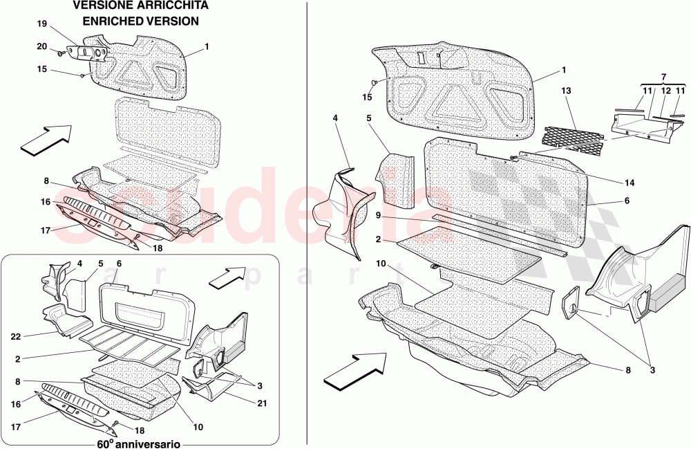 LUGGAGE COMPARTMENT TRIM of Ferrari Ferrari 612 Sessanta