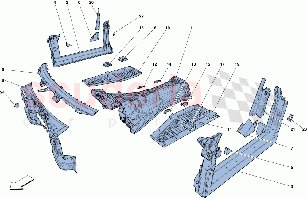 STRUCTURES AND ELEMENTS, CENTRE OF VEHICLE of Ferrari Ferrari F12 TDF