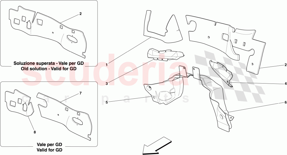 ENGINE COMPARTMENT FIREWALL INSULATION of Ferrari Ferrari 612 Sessanta