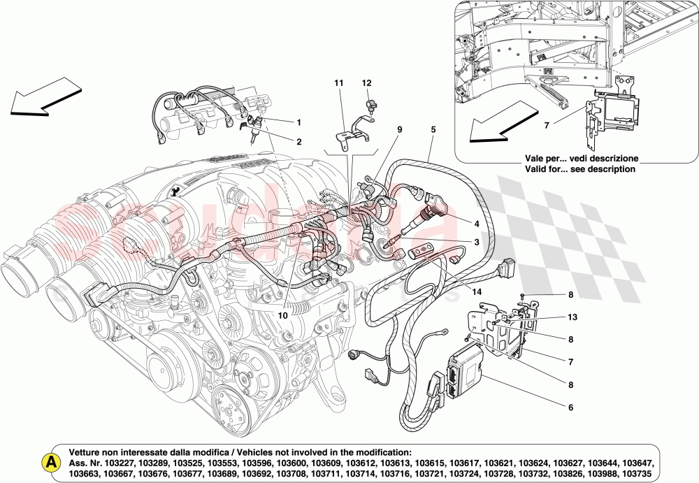 LEFT HAND INJECTION SYSTEM - IGNITION of Ferrari Ferrari California (2012-2014)