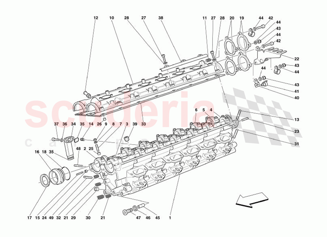 RH Cylinder Head of Ferrari Ferrari 575 Superamerica