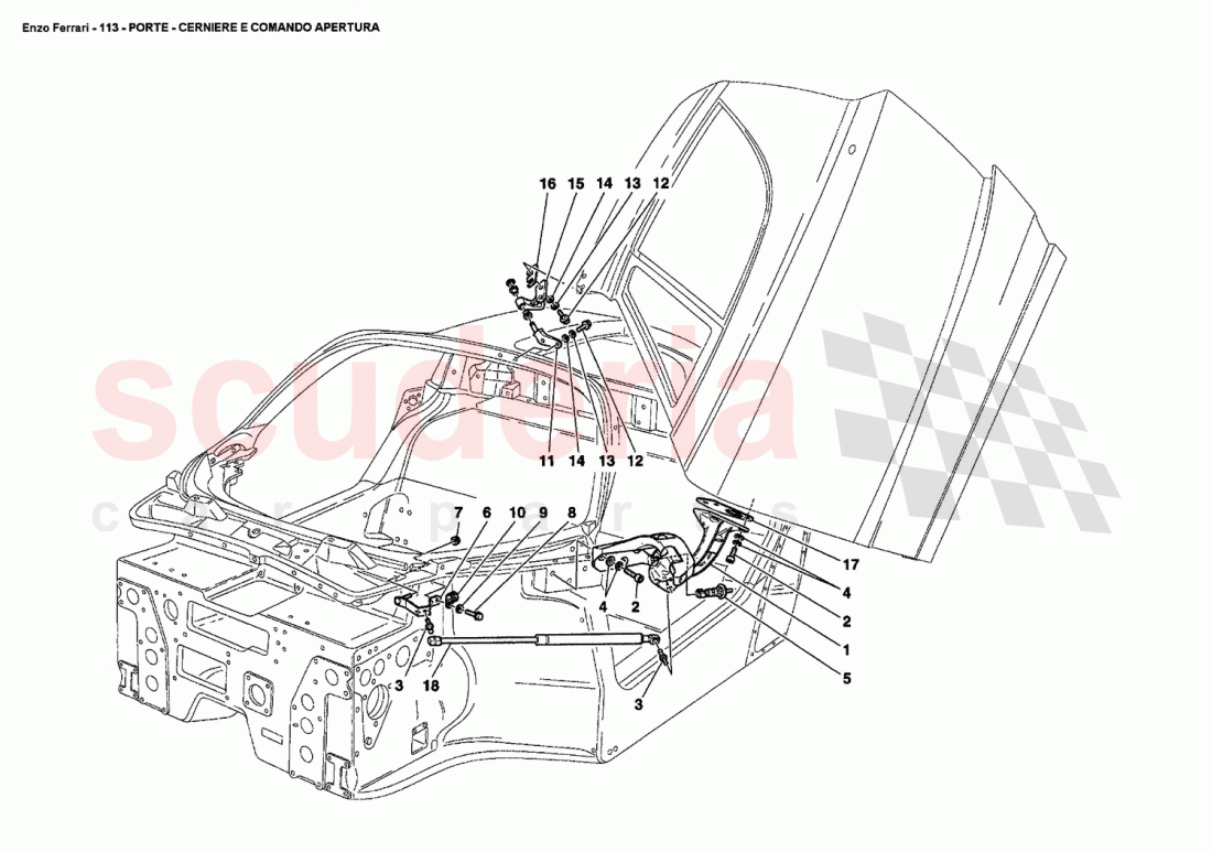 DOORS - HINGE AND OPEN CONTROL of Ferrari Ferrari Enzo