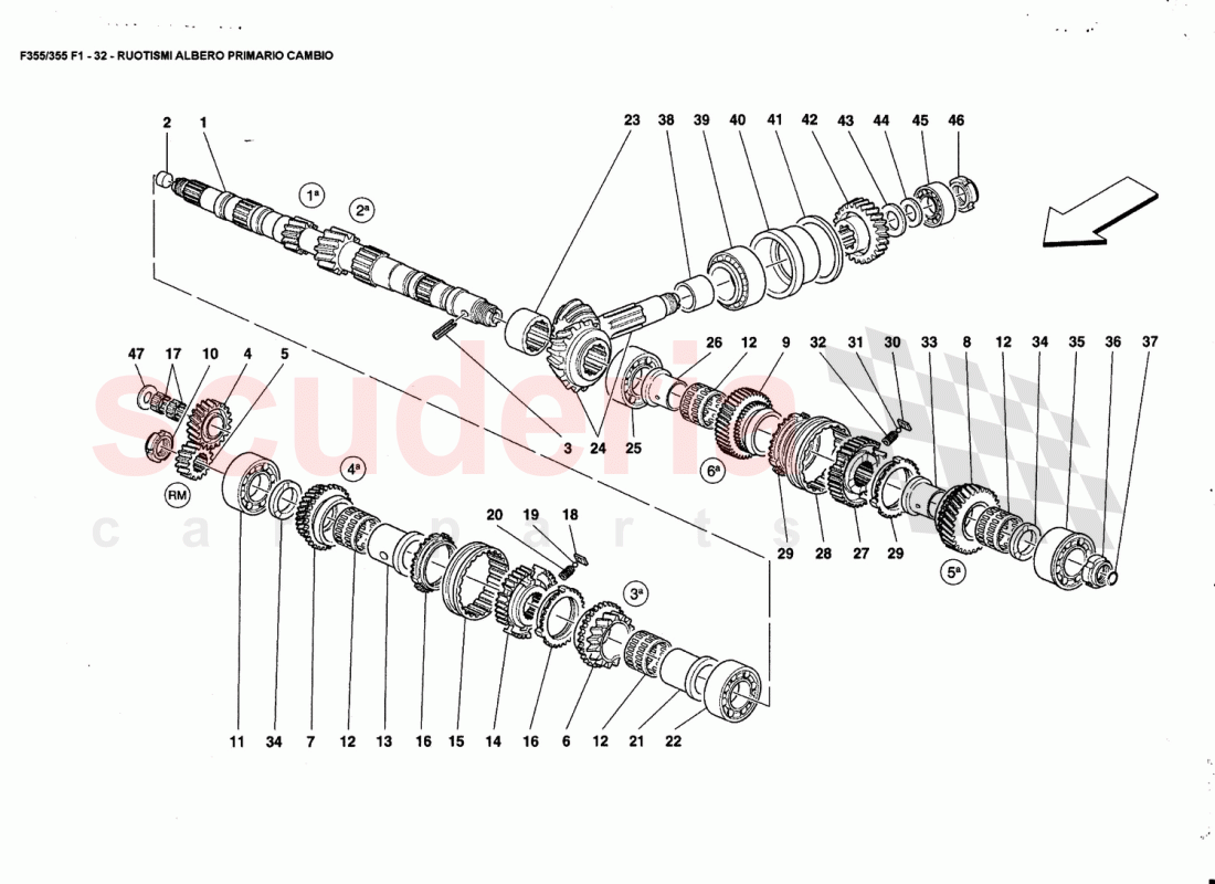 MAIN SHAFT GEARS of Ferrari Ferrari 355 (5.2 Motronic)