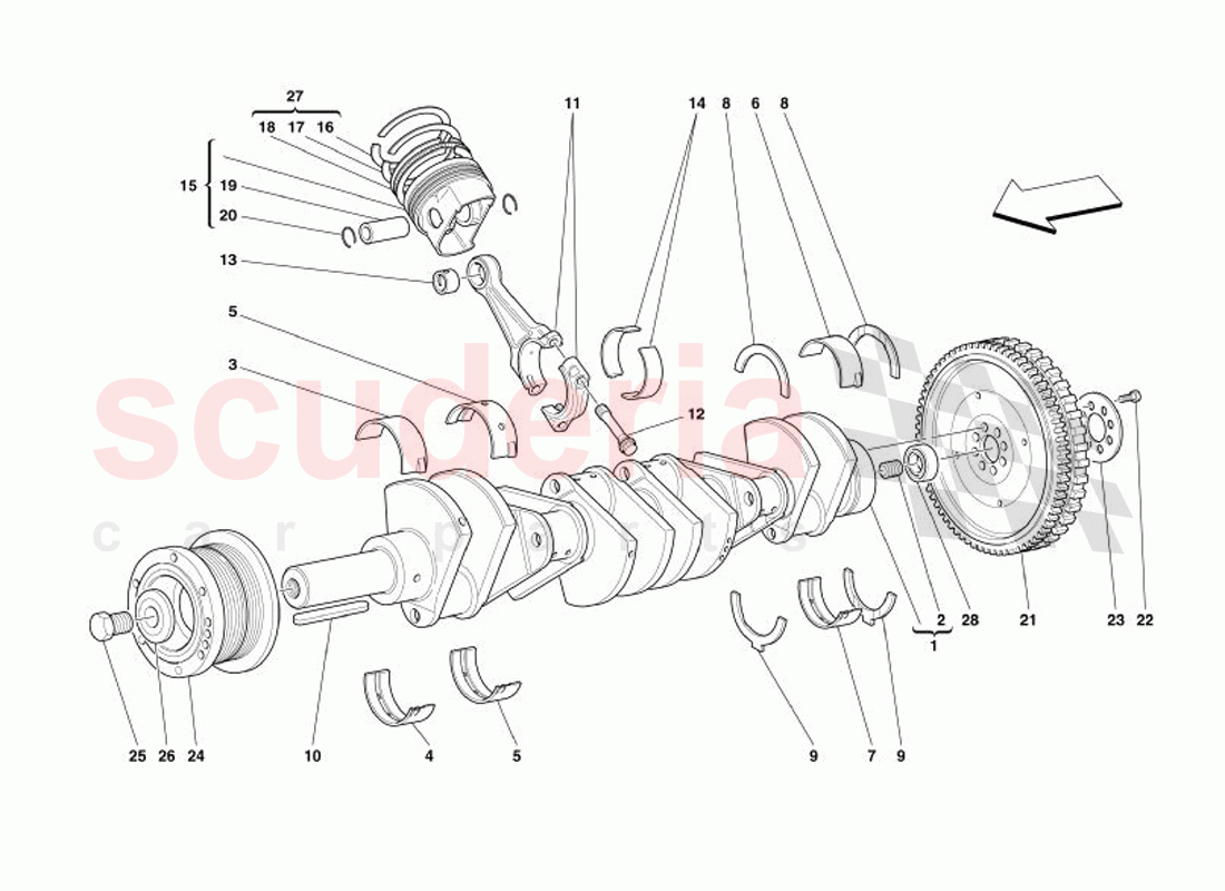 Driving Shaft - Connecting Rods and Pistons of Ferrari Ferrari 575 Superamerica