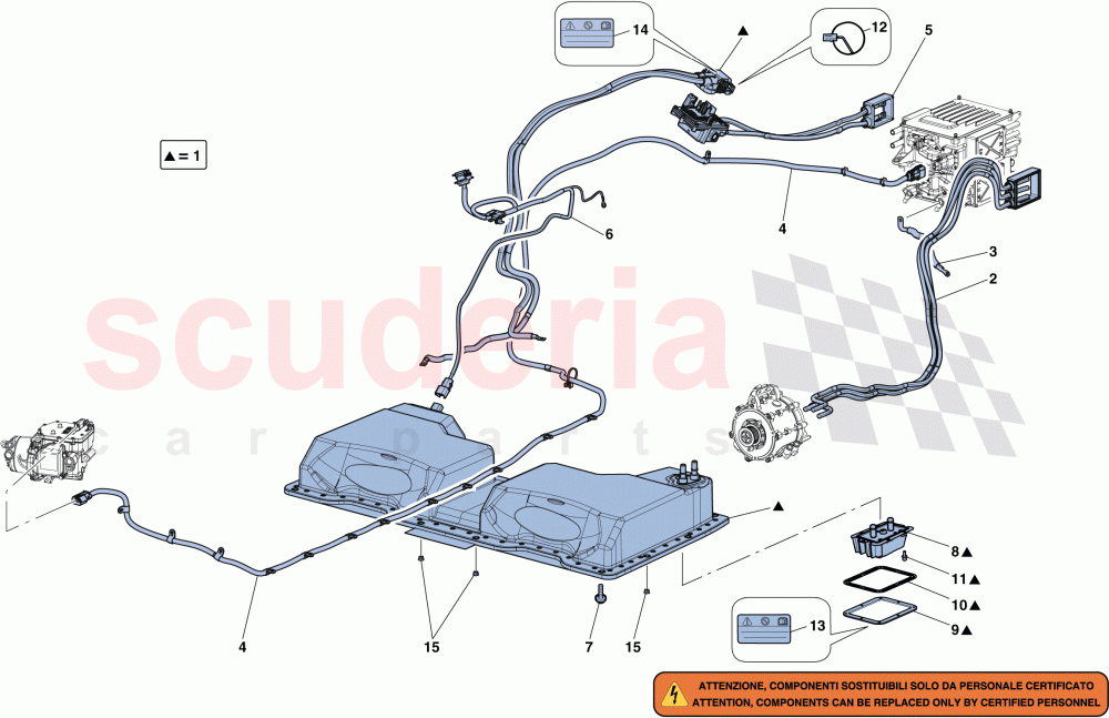 HV BATTERY AND WIRING HARNESSES of Ferrari Ferrari LaFerrari Aperta