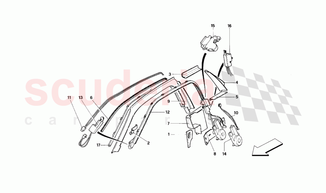 Passive safety belts system -Valid for USA- of Ferrari Ferrari 512 TR