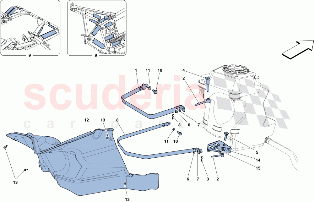 FUEL TANKS - FASTENERS AND GUARDS of Ferrari Ferrari 458 Speciale