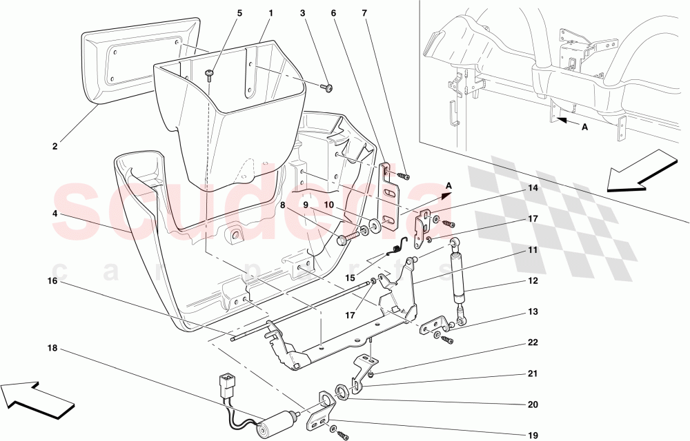 REAR ODDMENT STORAGE COMPARTMENT of Ferrari Ferrari 430 Spider