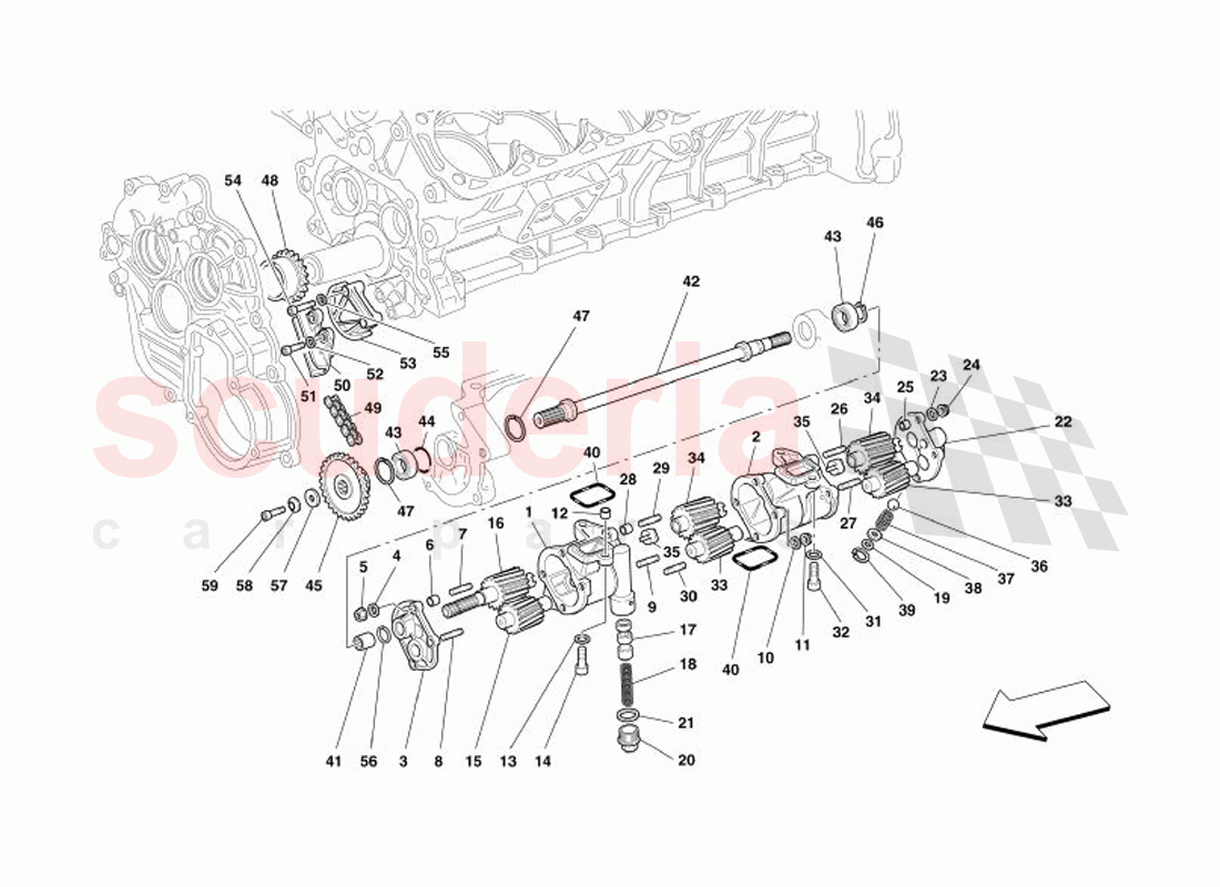 Lubrication - Oil Pumps of Ferrari Ferrari 575 Superamerica