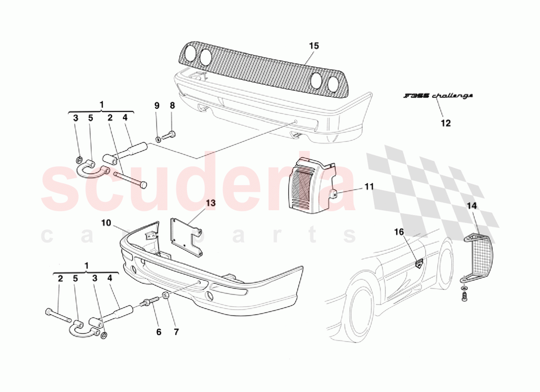 Body External Elements of Ferrari Ferrari 355 Challenge (1996)