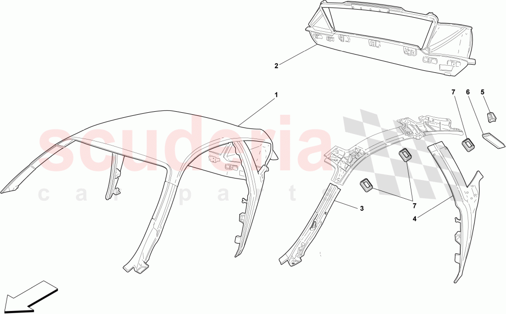 ROOF - STRUCTURE -Not for Spider 16M- of Ferrari Ferrari 430 Scuderia