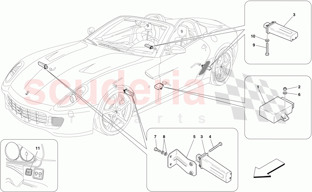 TYRE PRESSURE MONITORING SYSTEM of Ferrari Ferrari 599 SA Aperta