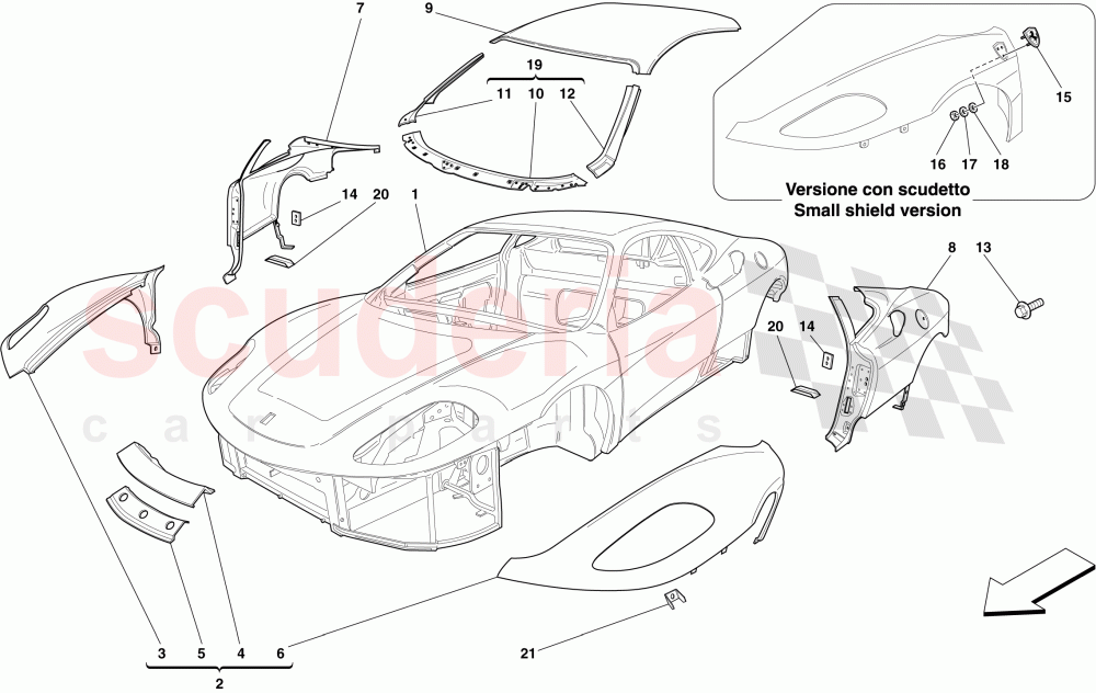 BODYSHELL - EXTERNAL TRIM of Ferrari Ferrari 430 Coupe