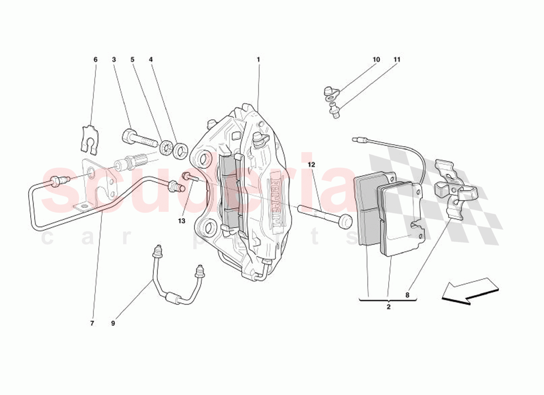 Caliper for Front Brake of Ferrari Ferrari 575 Superamerica