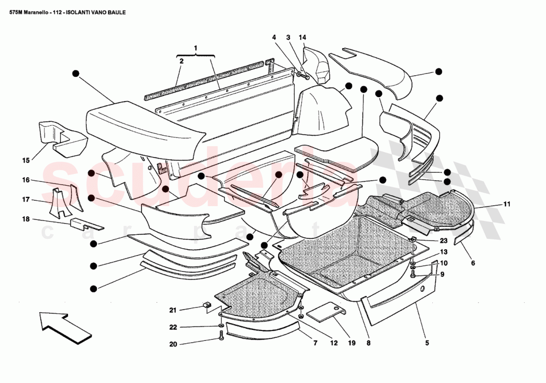 BOOT INSULATION of Ferrari Ferrari 575M Maranello