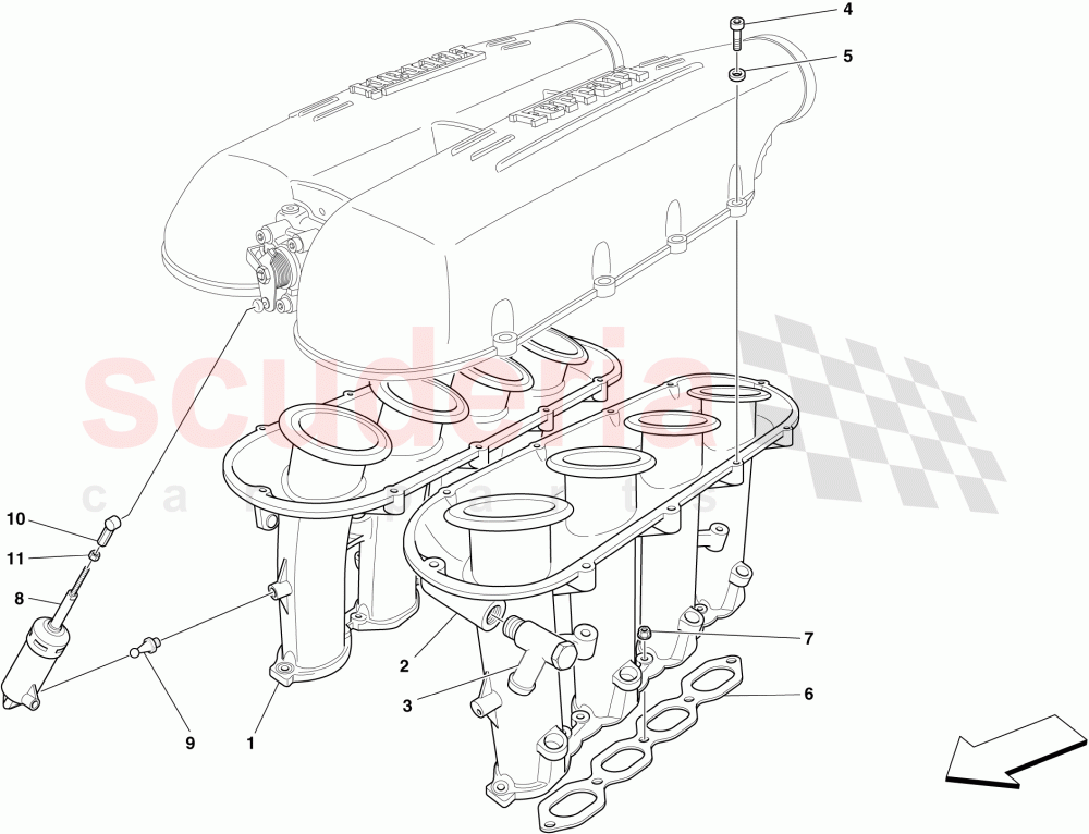 INTAKE MANIFOLD of Ferrari Ferrari 430 Scuderia Spider 16M