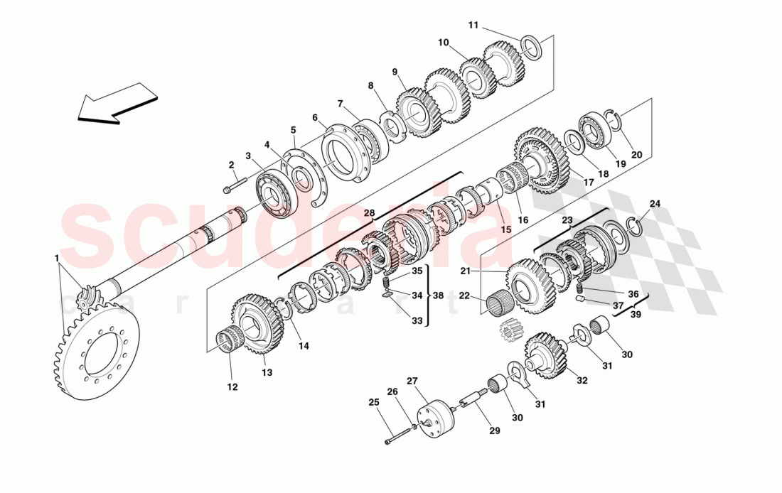 LAY SHAFT GEARS of Ferrari Ferrari 360 Spider