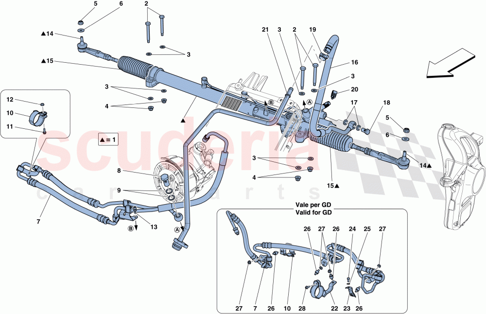 HYDRAULIC POWER STEERING BOX of Ferrari Ferrari F12 Berlinetta