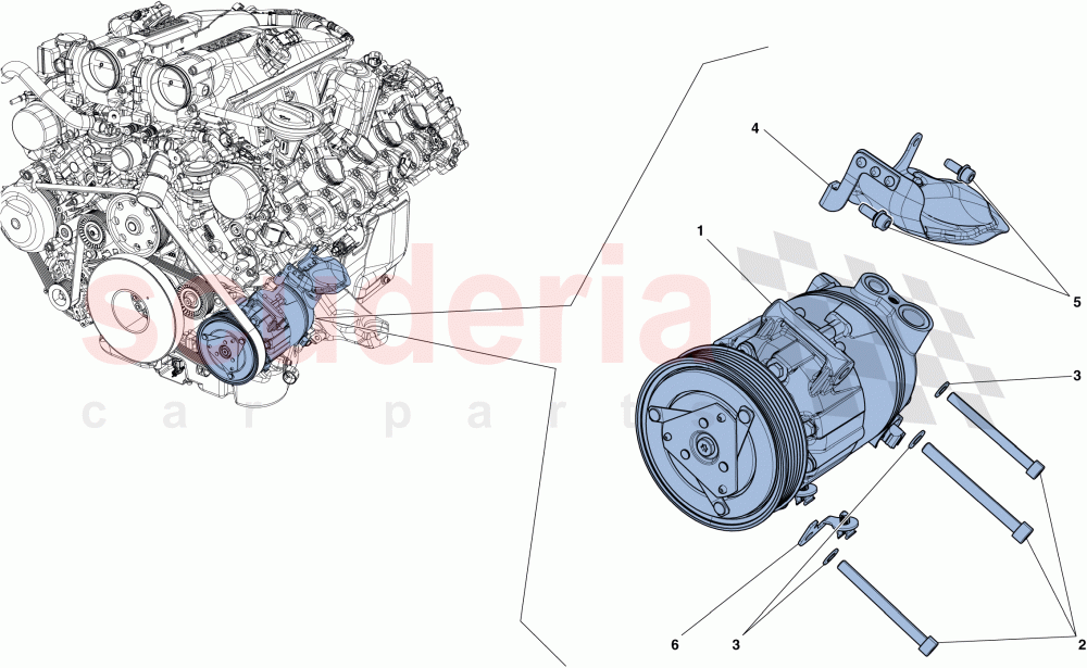 AC SYSTEM COMPRESSOR of Ferrari Ferrari California T