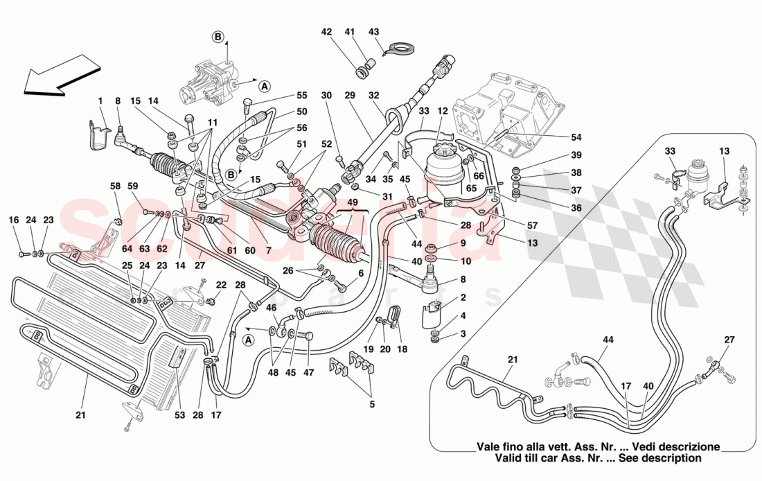 HYDRAULIC STEERING BOX AND SERPENTINE of Ferrari Ferrari 550 Maranello