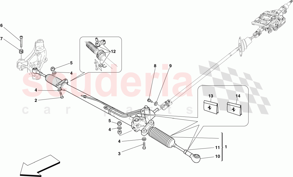 HYDRAULIC POWER STEERING BOX of Ferrari Ferrari 599 SA Aperta