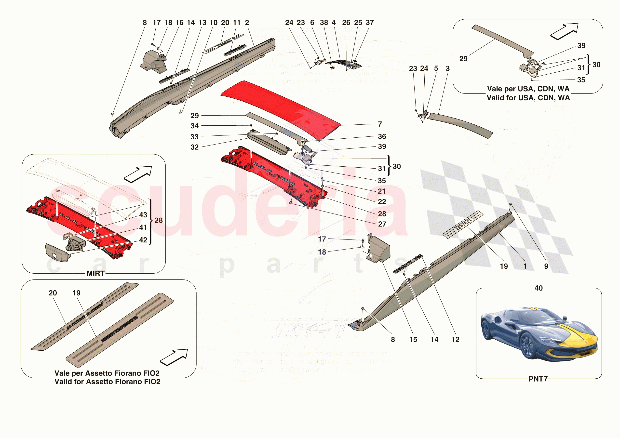 EXTERNAL LATERAL TRIM of Ferrari Ferrari 296 GTB USA