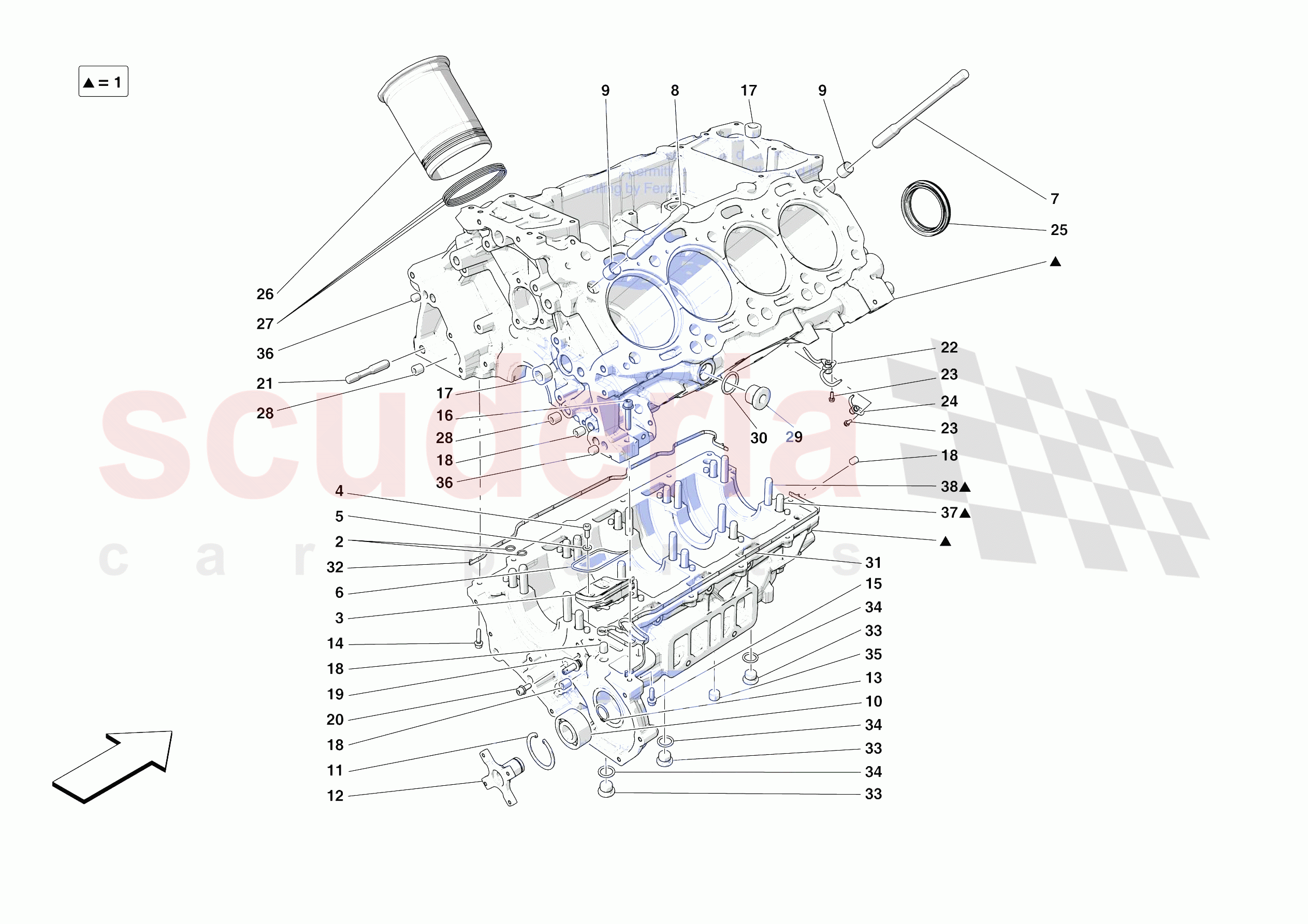 CRANKCASE of Ferrari Ferrari 488 Pista USA