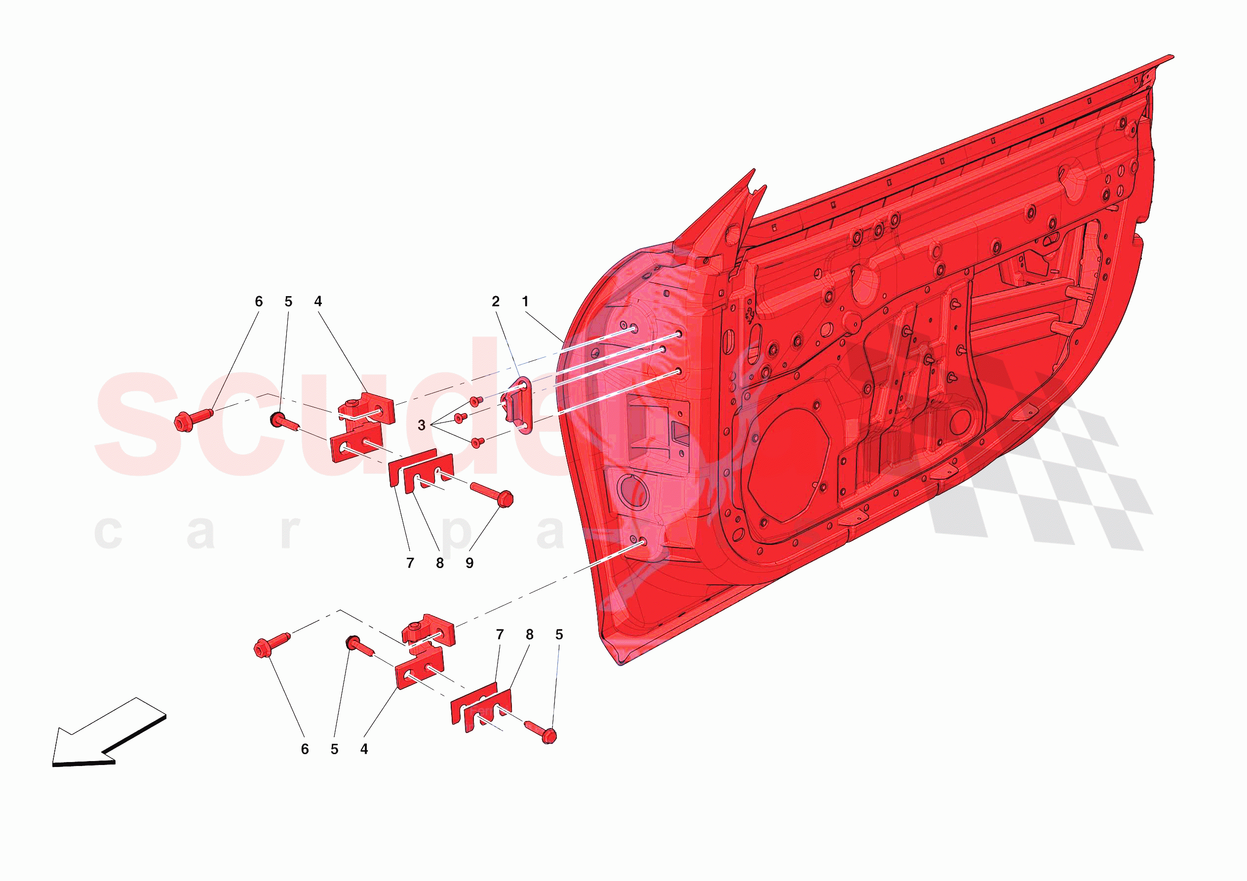 FRONT DOOR SUBSTRUCTURE of Ferrari Ferrari 488 Pista USA