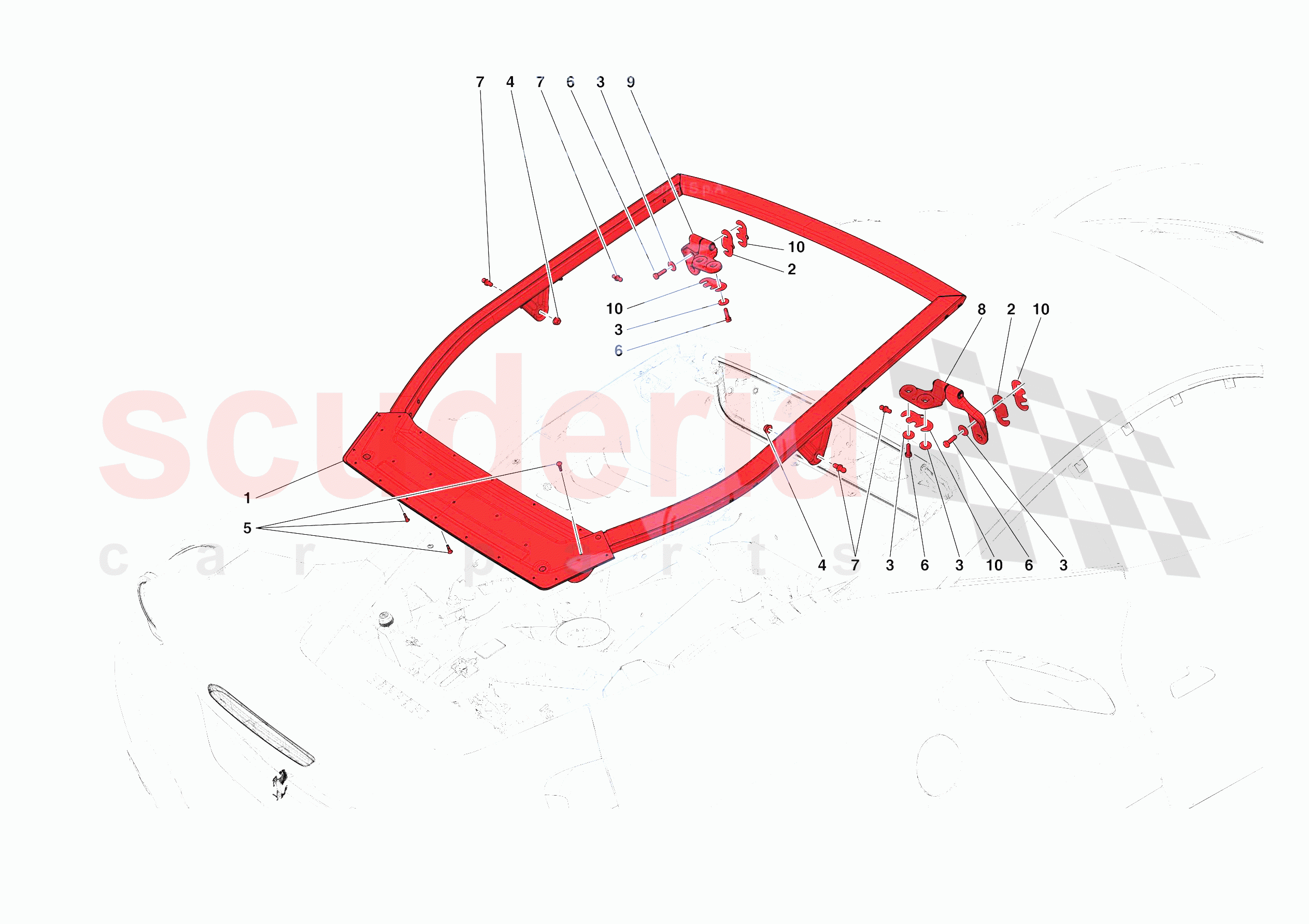 REAR LID SUBSTRUCTURE of Ferrari Ferrari 488 Pista USA