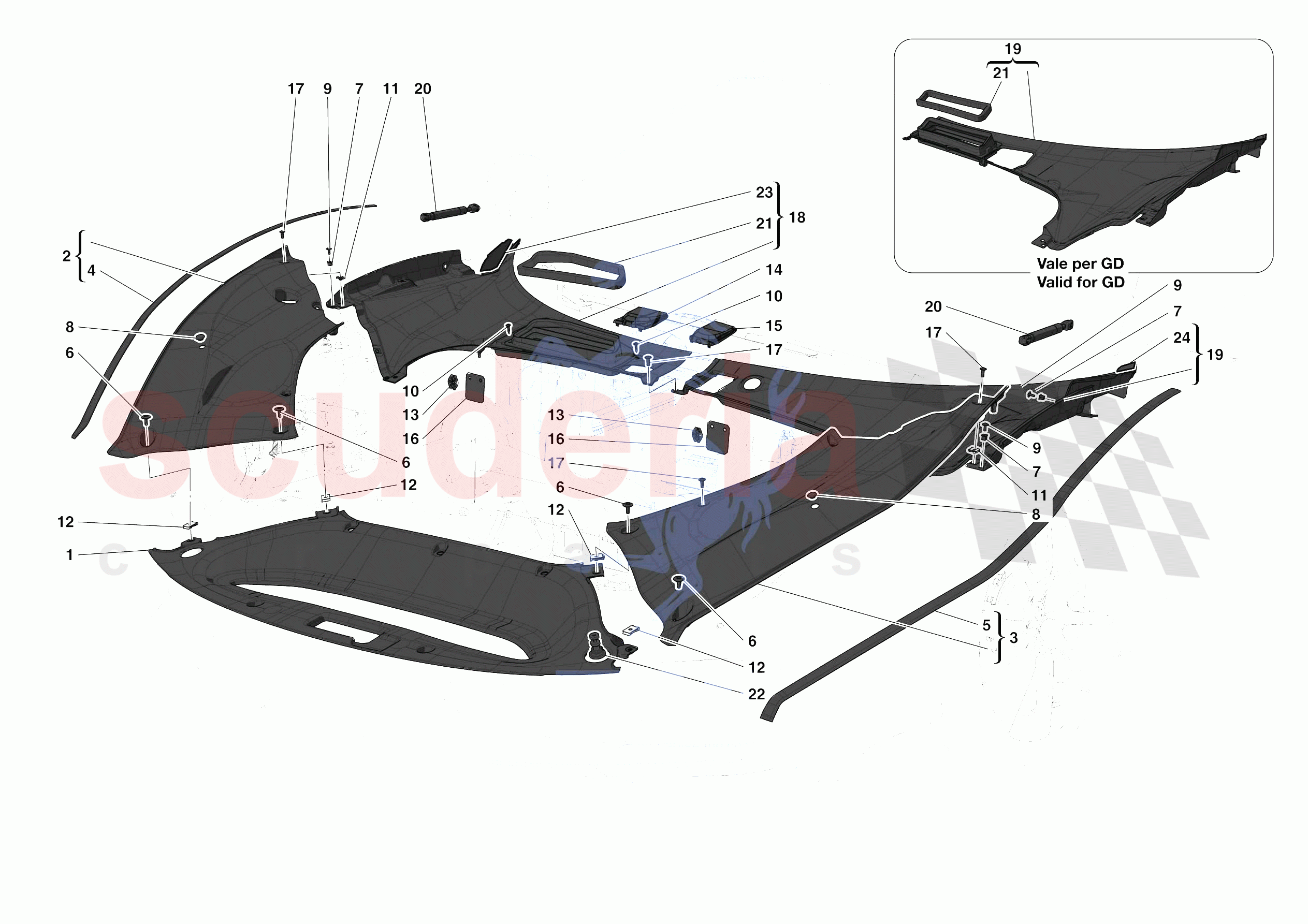 FRONT SUBSTRUCTURE TRIM of Ferrari Ferrari 488 Pista USA