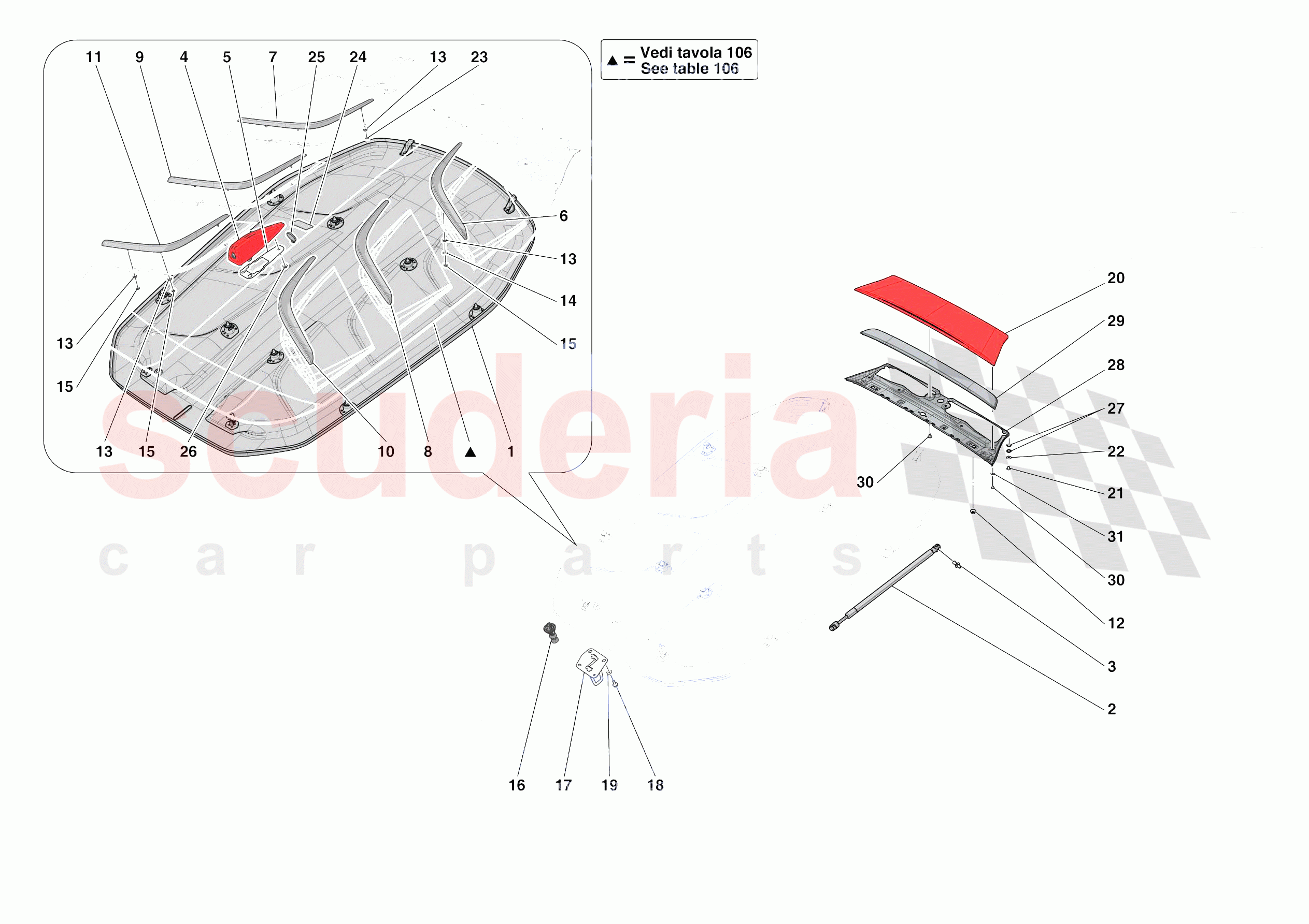 REAR LID TRIM of Ferrari Ferrari 812 Competizione USA