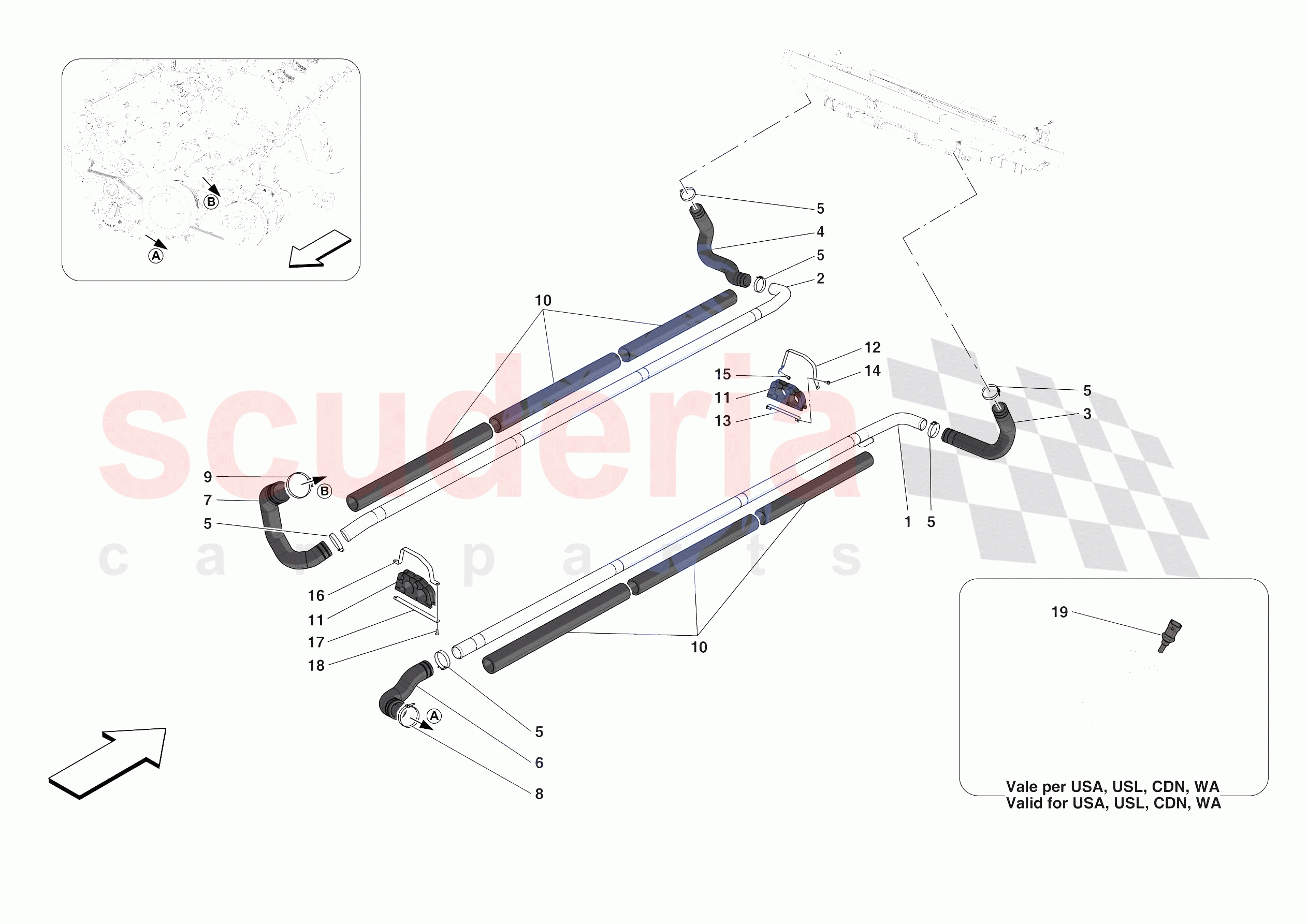 COOLING SYSTEM PIPES of Ferrari Ferrari Daytona SP3 USA