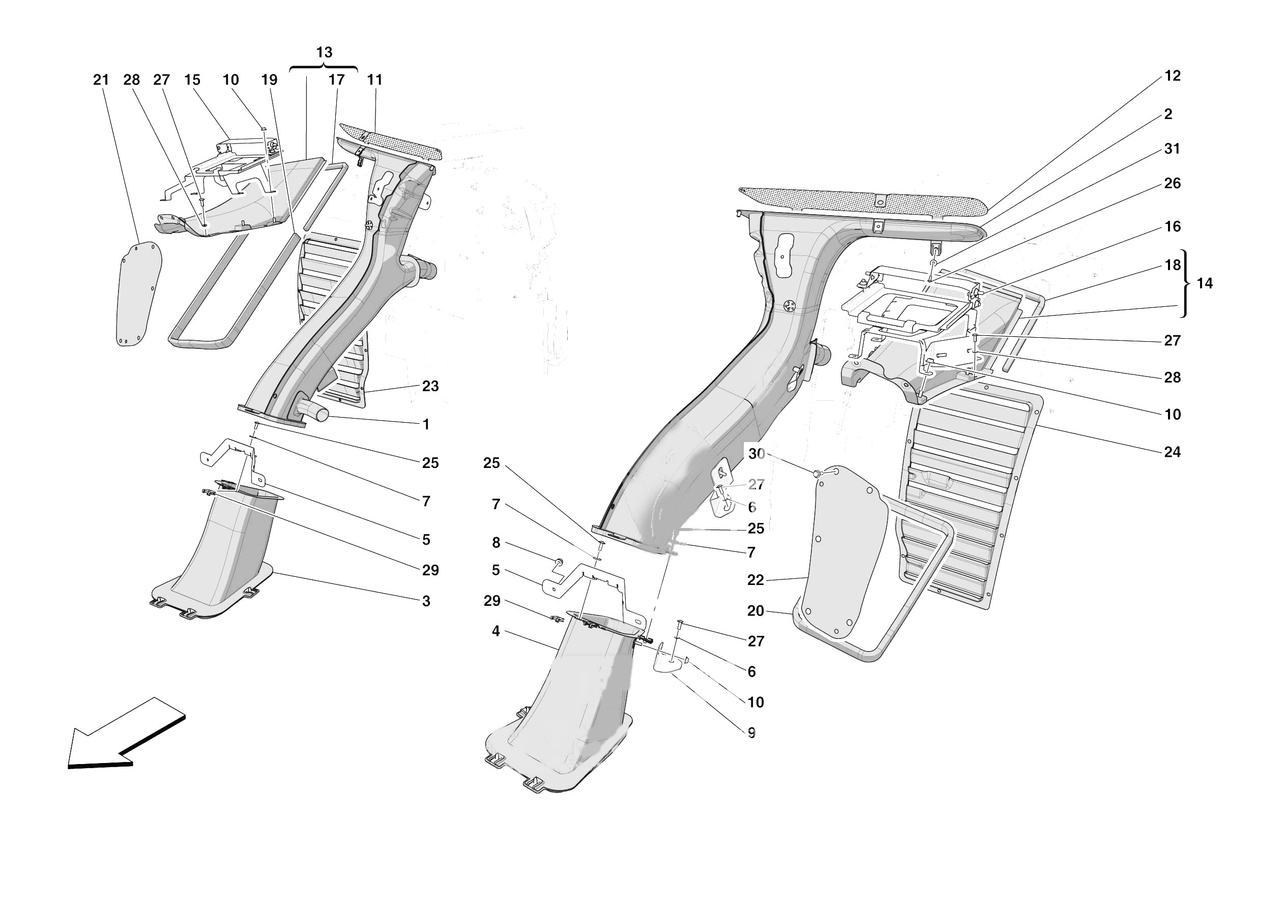 LATERAL AIR INTAKES of Ferrari Ferrari Daytona SP3 USA