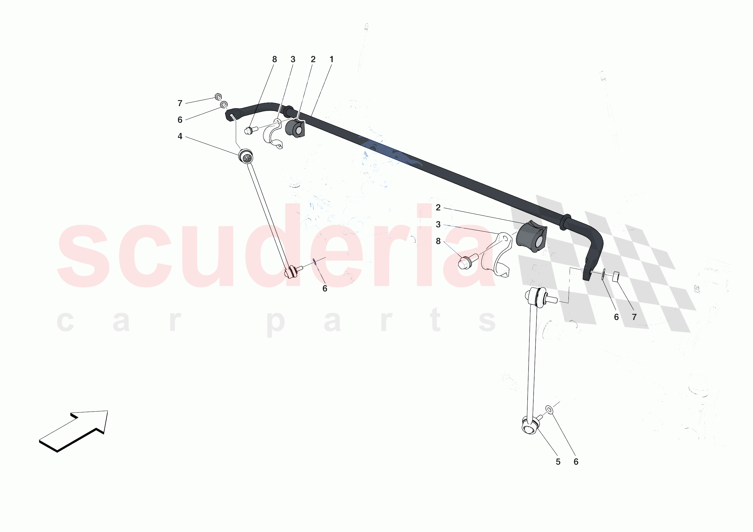 REAR TORSION BAR of Ferrari Ferrari F8 Spider USA